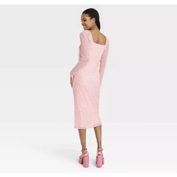 House of Aama Black History Sweetheart Pink Polka Dot Mesh Dress Sz XXL 2X Plus - Picture 4 of 15